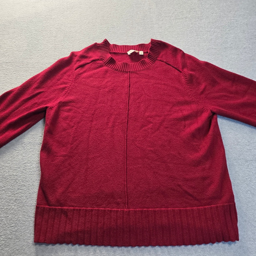 Cyrus Womens Large Burgundy Red Crew Neck Knit Sweater Long Sleeve C772552